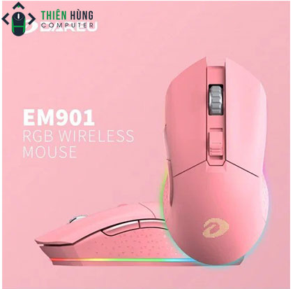 CHUỘT DAREU EM901 RGB PINK (Wireless)